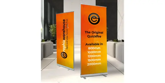 Roll Up & Pull Up Banner Stands - Reskins - Double Sided - 800mm Wide - Quickfire Superlite Twin (Budget)