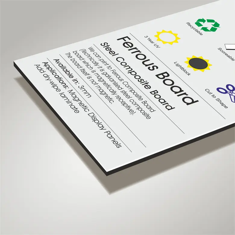 Rigid Board Printing - Direct to Board - Magnetic ACM (Ferrous Board)